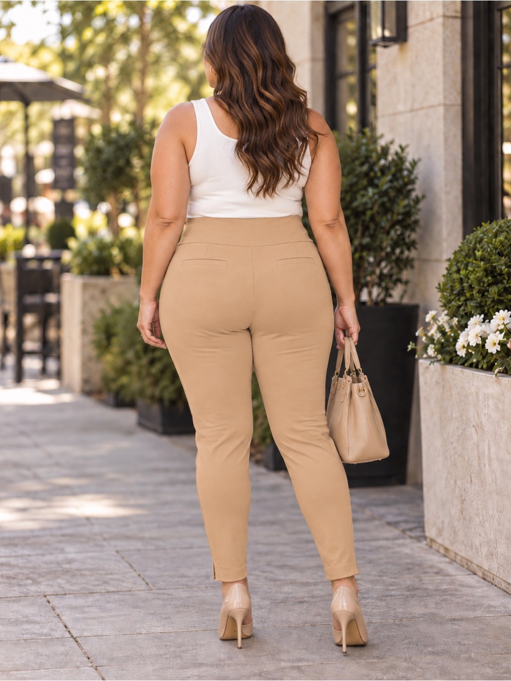 🆕 Dear Scarlett Magic Skinny Pants Khaki Plus Size NWT 28” Inseam - Picture 3 of 3